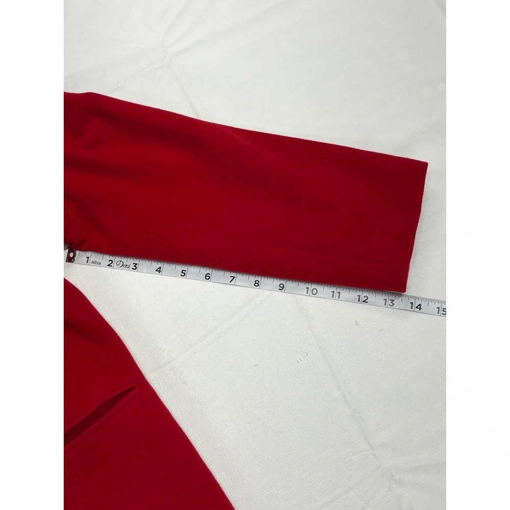 Vintage Fundamental‎ Things Petite Women's Red 80s Wool 1 Button Blazer Size 4 - Picture 9 of 10